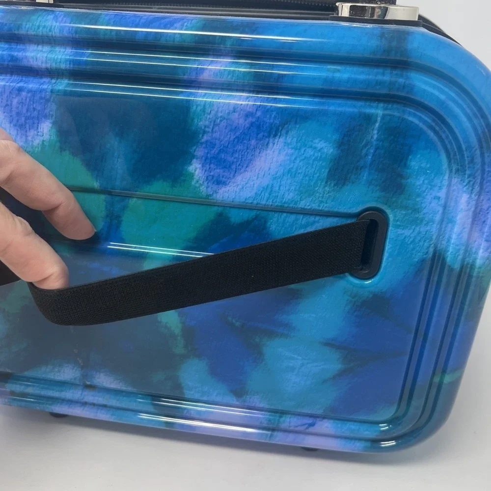 Triforce Hardside Beauty Case w/ Removable Interior Blue Watercolor NWT W/strap